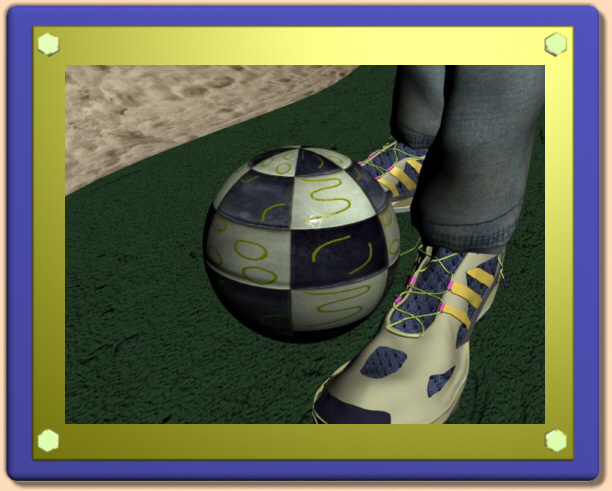 Jeans, sport shoe and ball